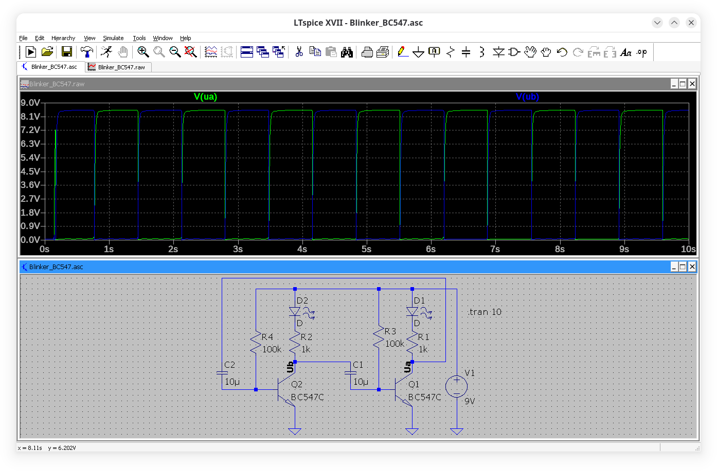 Wechselblinker mit BC547